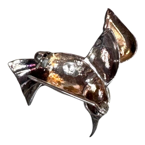 Sterling Silver Hummingbird Brooch Garnet Purple Gemstone Wing Moves Articulated - Picture 3 of 5